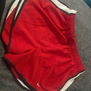 Nike Women's Red and Black Athletic Shorts